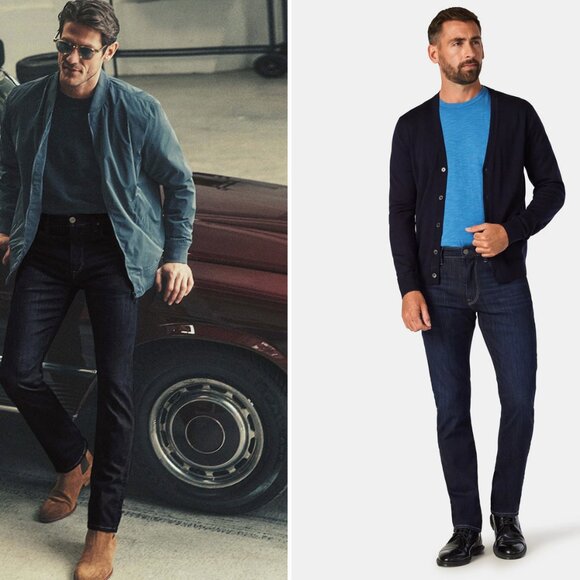 34 Heritage Men Courage Straight Leg in Dark Wash Denim < W33 L32 > - Picture 2 of 6